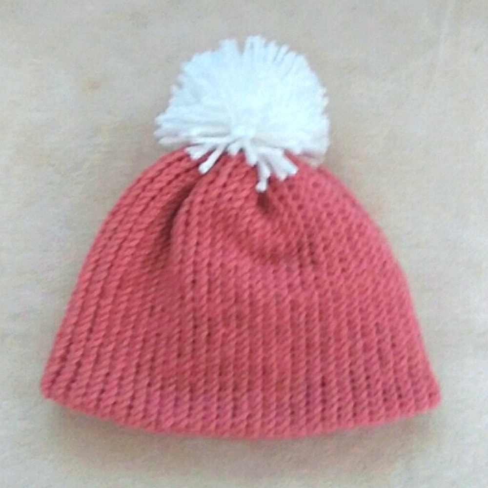 Rose Infant Pompom Beanie NWT
